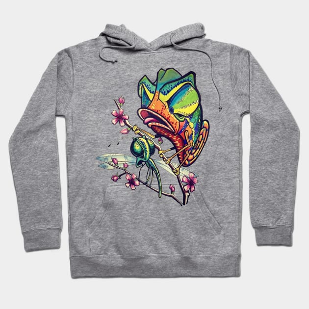 Chameleon Attack!  New School Style Original Art Hoodie by ckandrus